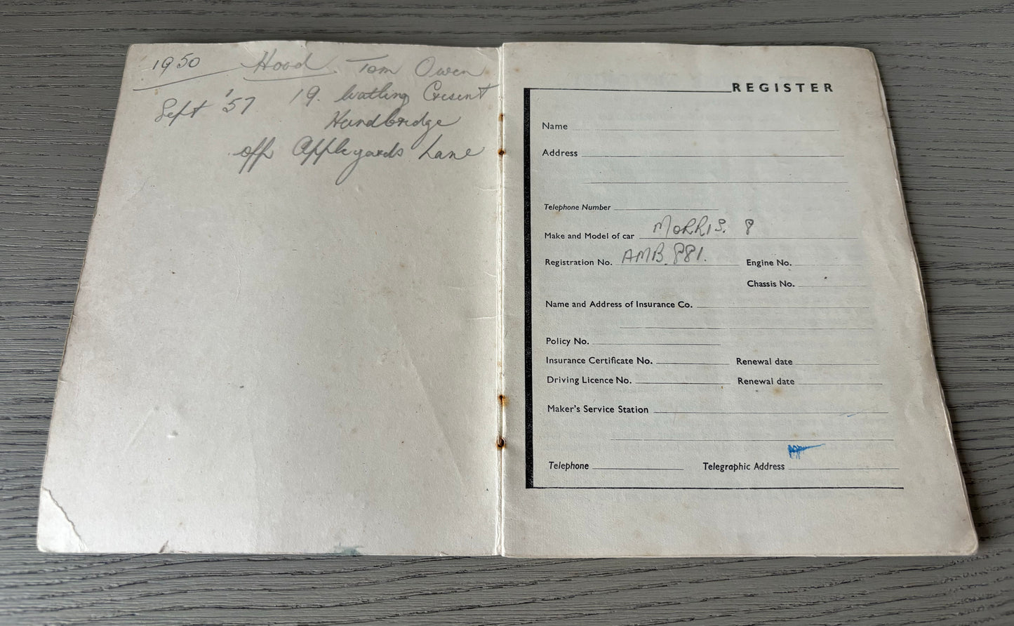 PRICE’S ENERGOL Maintenance Log Book