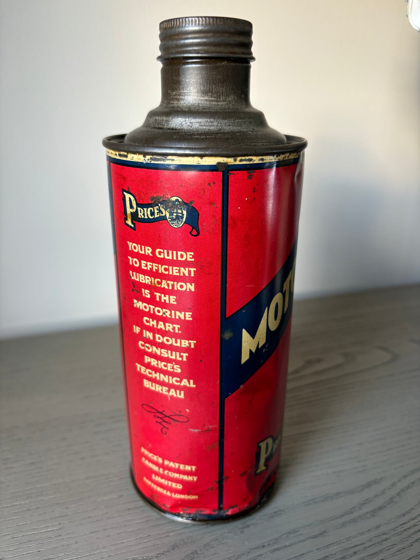 PRICE'S MOTORINE Quart oil can