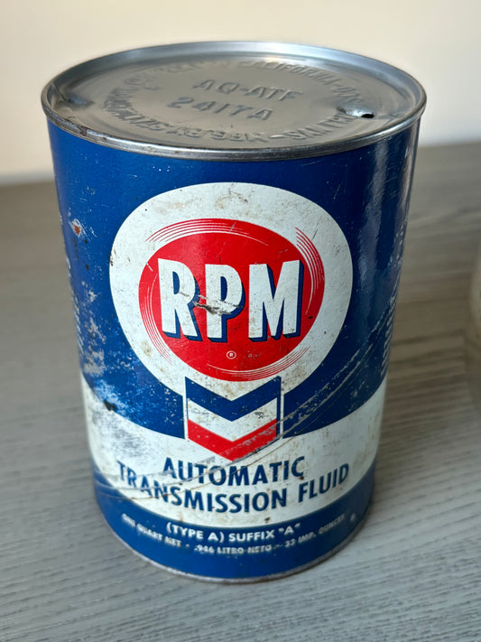 Vintage American Quart oil can - CHEVRON RPM - Automatic Transmission Fluid