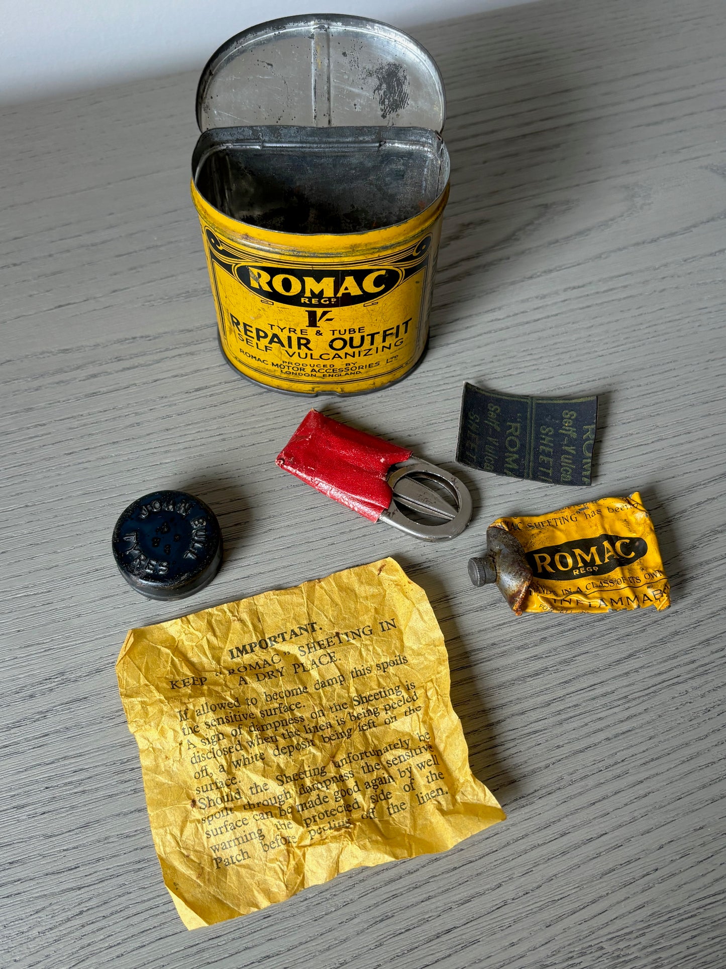 ROMAC Tyre Repair Outfit in (with some contents)