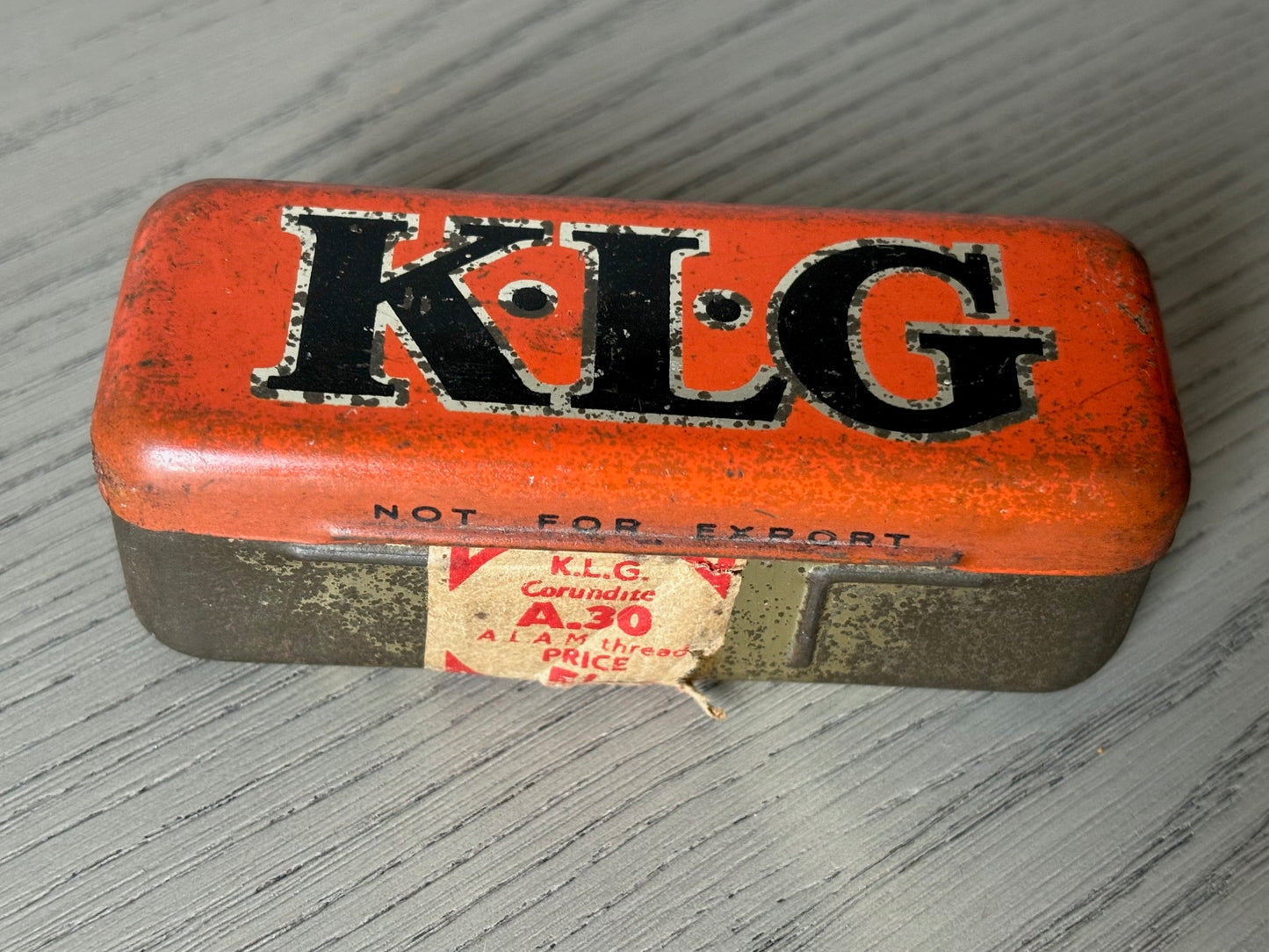 K.L.G. Spark Plug (A.30) still sealed in tin