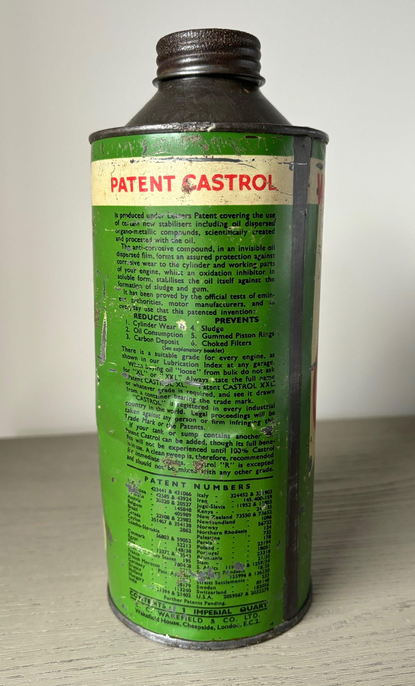 WAKEFIELD Castrol XL Quart oil can