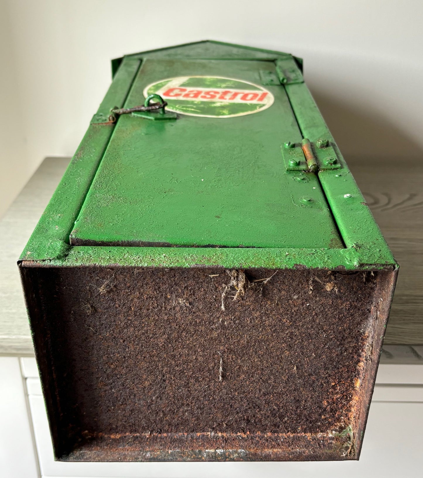 Castrol Upper Cylinder Lubricant Cabinet. Approximately 22 Inches Tall.