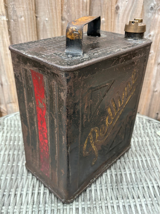 1935 REDLINE Petrol 2 gallon petrol can with Original Cap